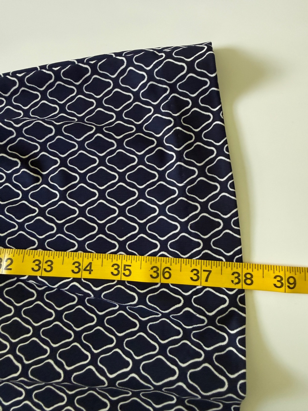 Talbots Navy and White Geometric Tie-Waist Long Sleeve Shirt Dress Large - Picture 10 of 12